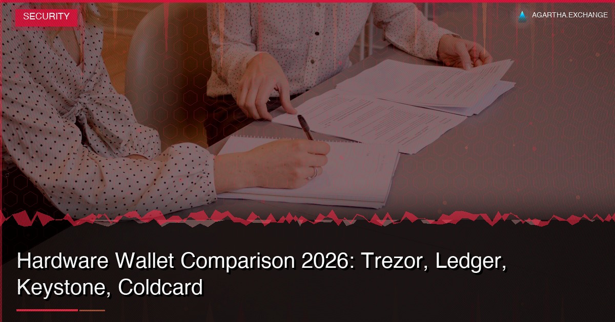 Hardware Wallet Comparison 2026: Trezor, Ledger, Keystone, Coldcard